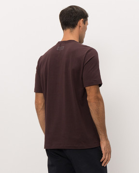 Peserico Burgundy t-shirt with logo print R55557J0Q200089