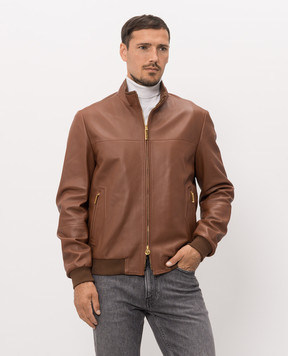 Stefano Ricci Brown leather jacket M7J6300250NPSTR6