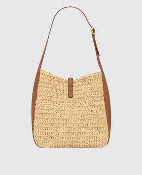 Saint Laurent Beige LE 5 À 7 raffia bag 823812GAAEZ