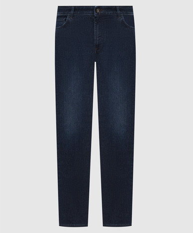 Blaue Jeans mit strukturiertem Emblem