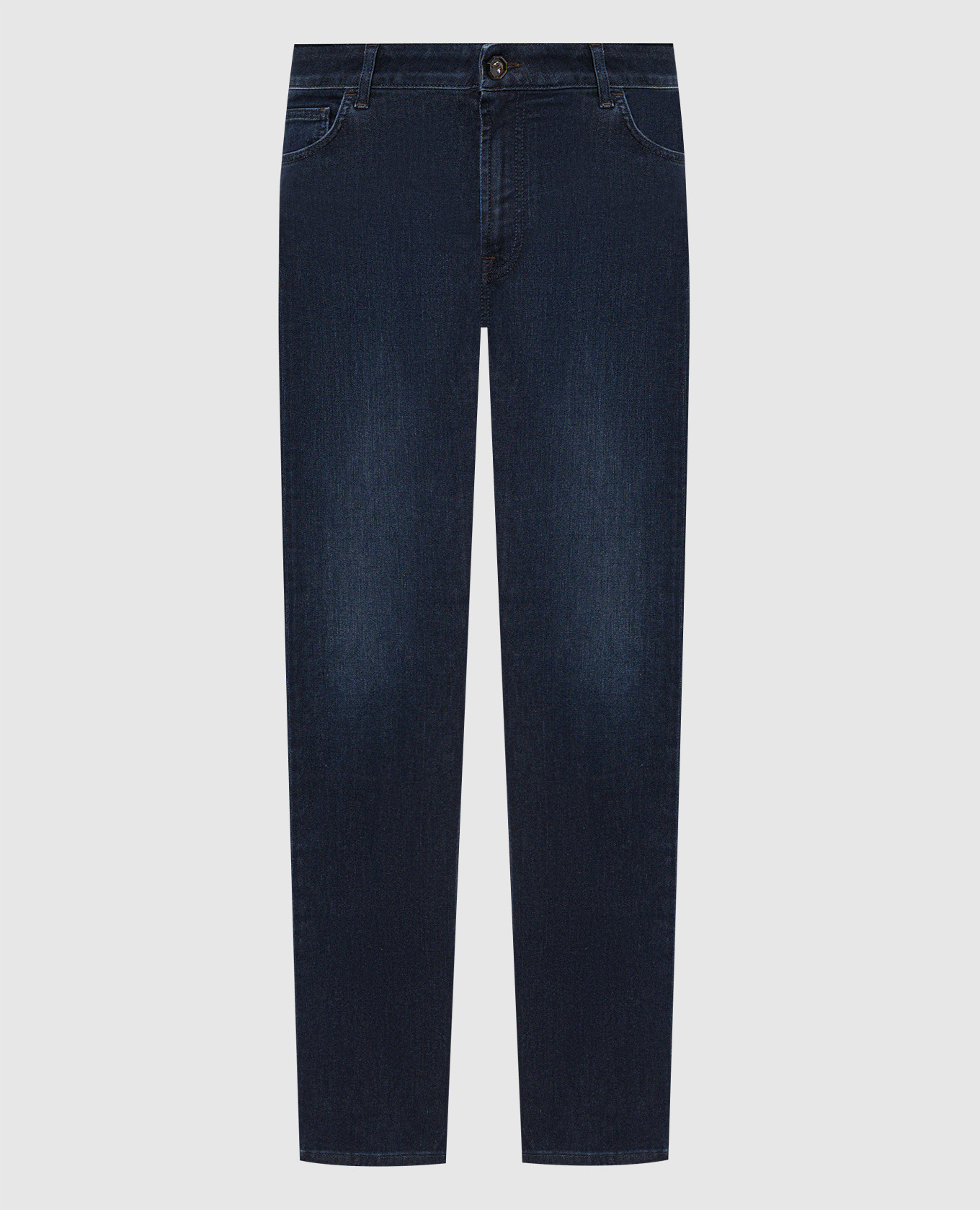 Blue jeans with textured emblem Stefano Ricci