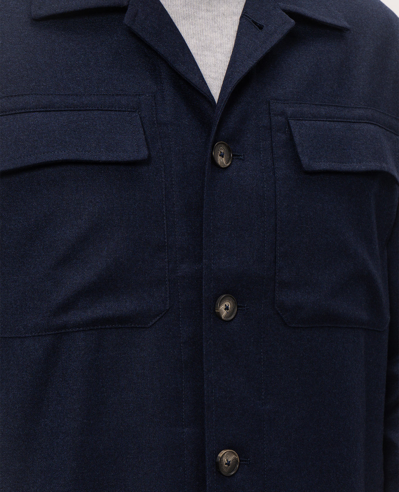 Blue wool shirt jacket Pini Parma 5