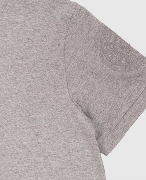 Balmain Children's gray T-shirt with embroidery BY8Q51Z3191610