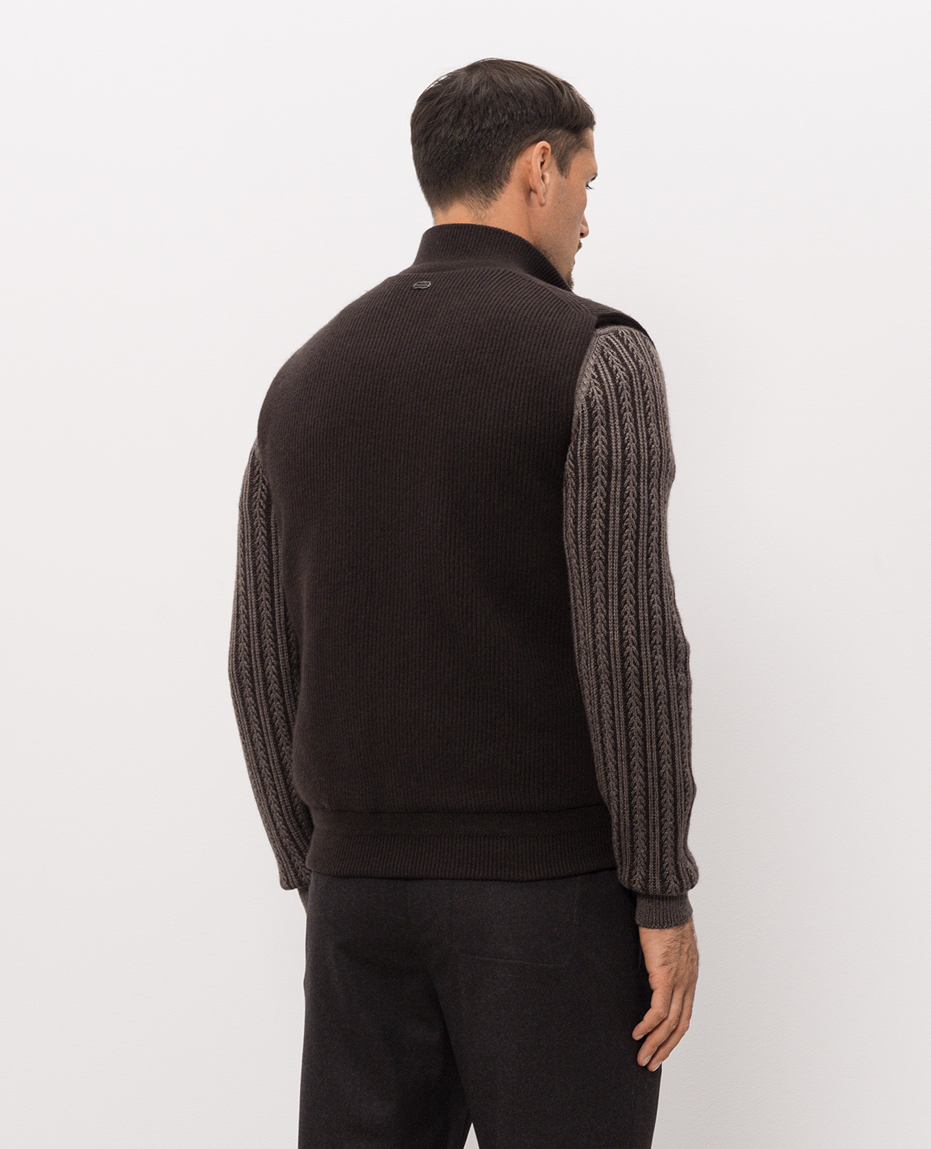 Brown cashmere vest Agnona 4