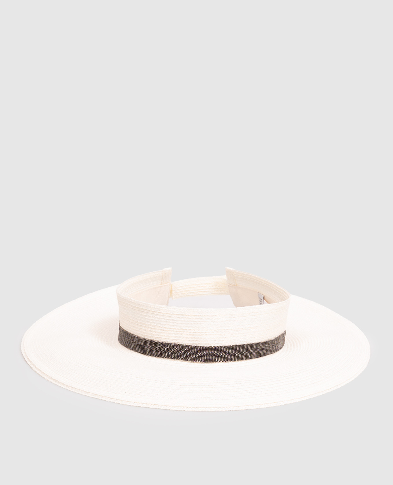 Ivory peaked hat with monil chain