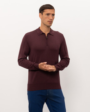 Canali Burgundy wool polo shirt MK01149C0572