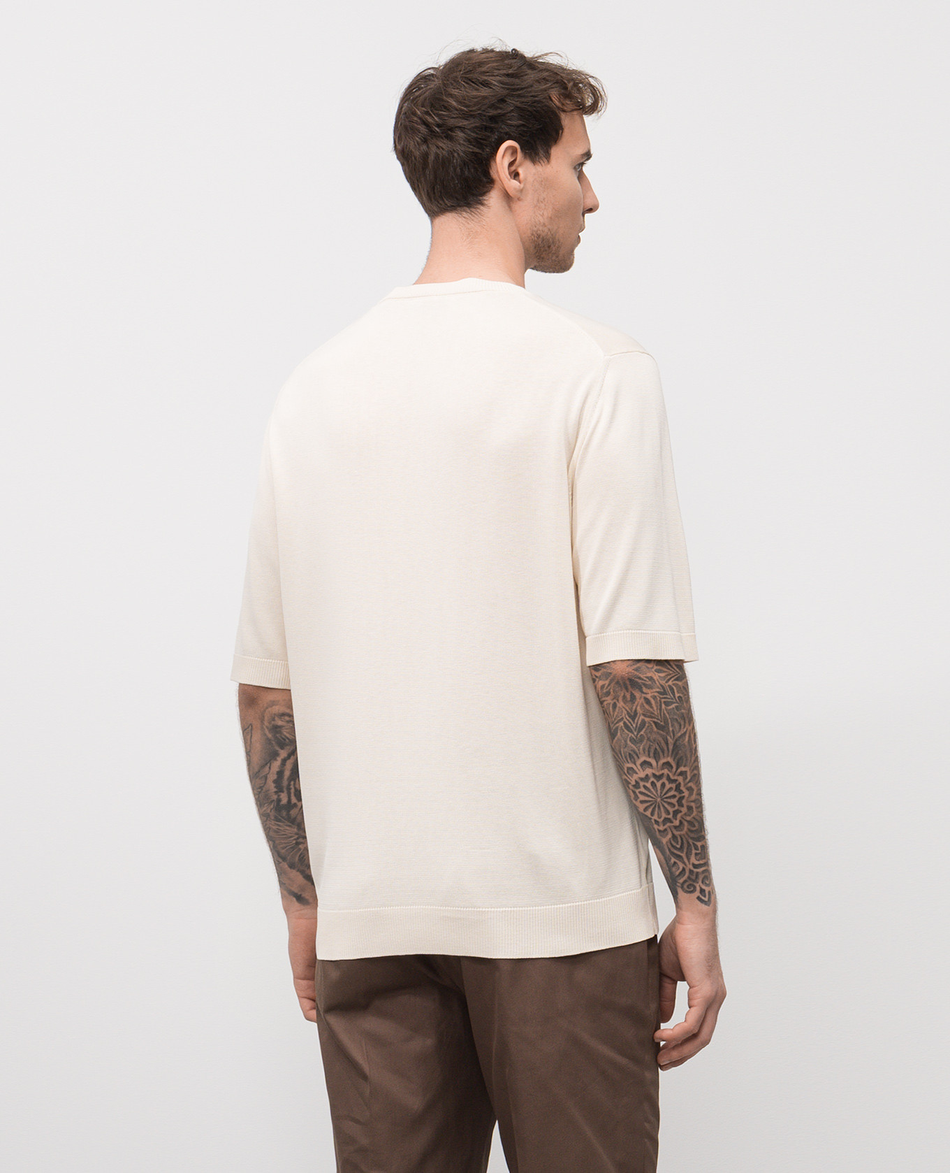 

Beige silk T-shirt ISAIA