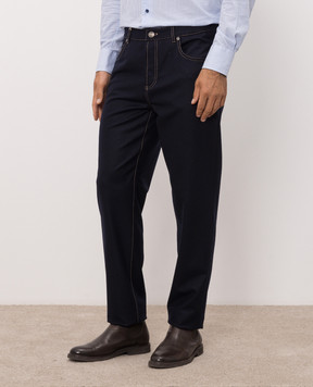 Brunello Cucinelli Navy blue wool pants M038PF1012