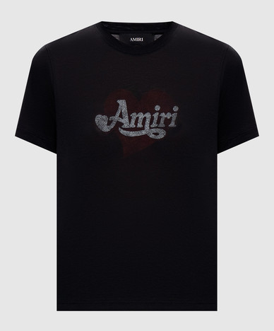 Black t-shirt with logo print