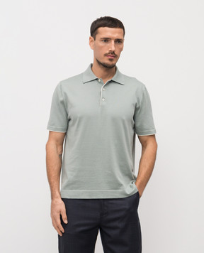 Canali Green polo with silk MK02465C1198