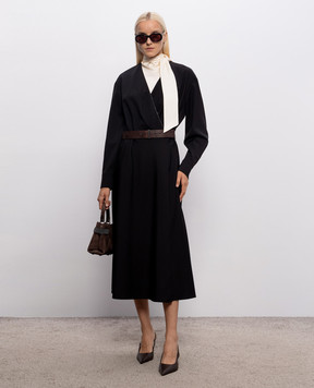 Brunello Cucinelli Black midi dress with wool MB143A5547