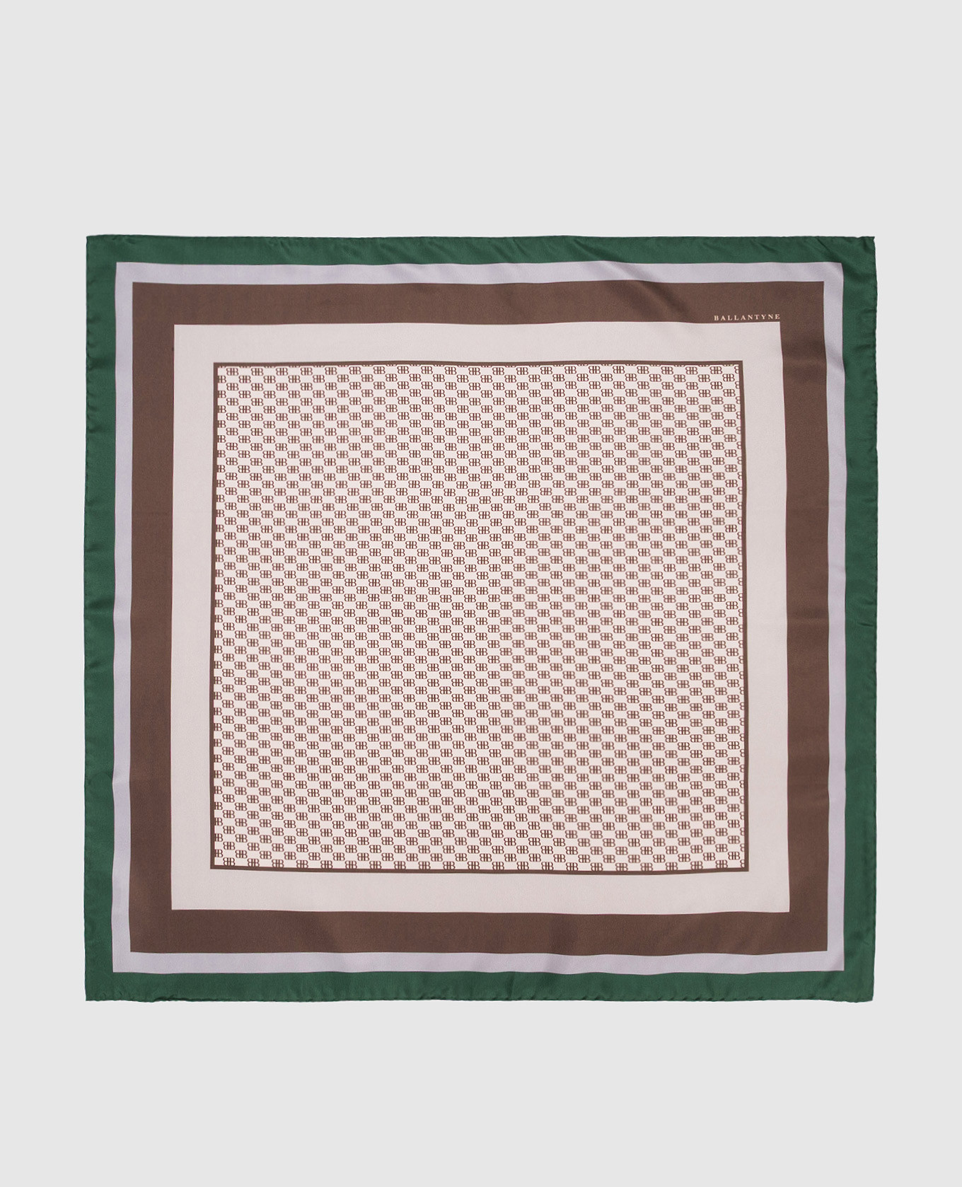

Beige silk scarf with monogram print Ballantyne