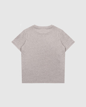 Balmain Children's gray T-shirt with embroidery BY8Q51Z3191610
