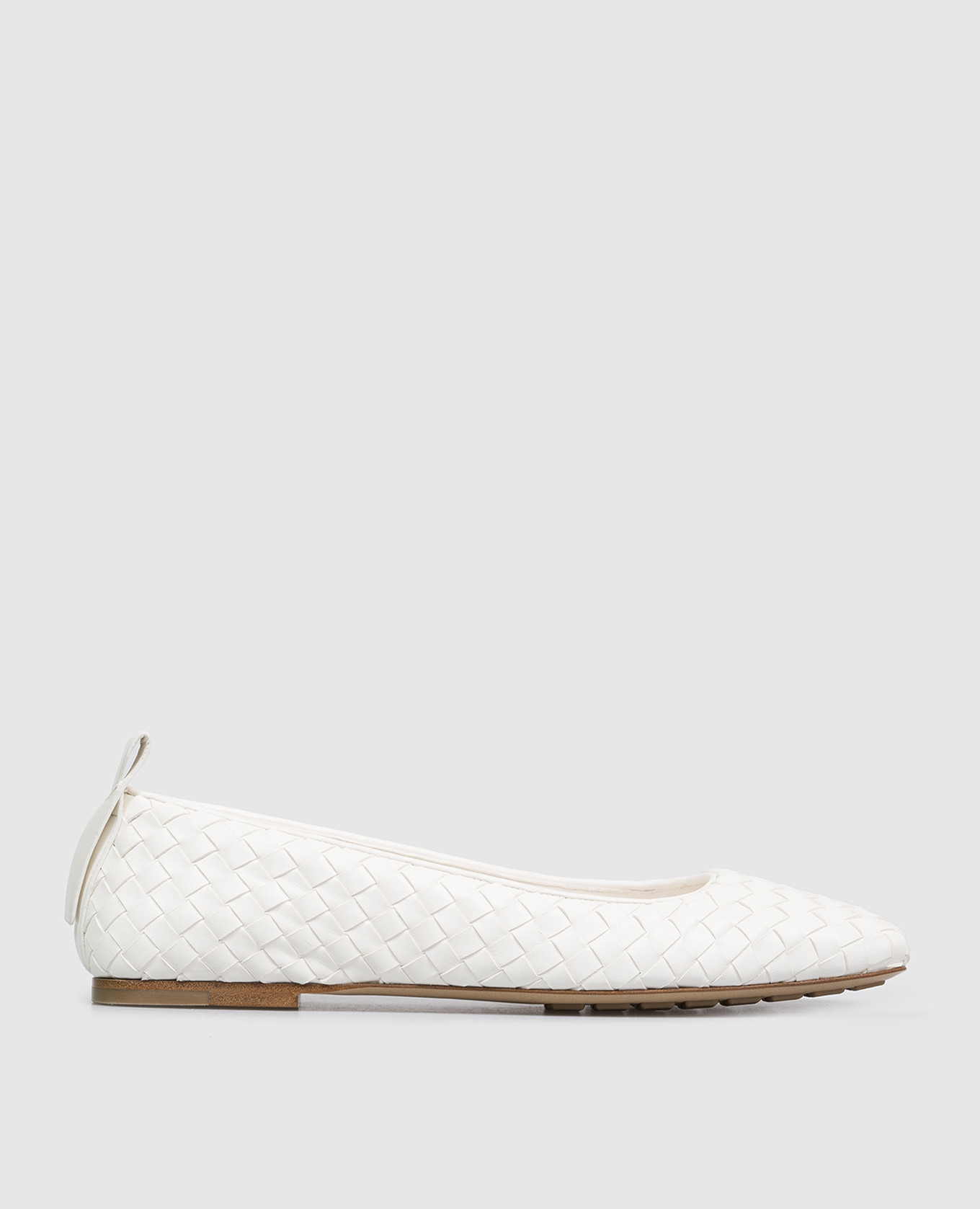 Charlotte white leather ballet flats Bottega Veneta
