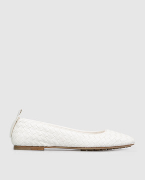 Bottega Veneta Charlotte white leather ballet flats 868206V2ED0