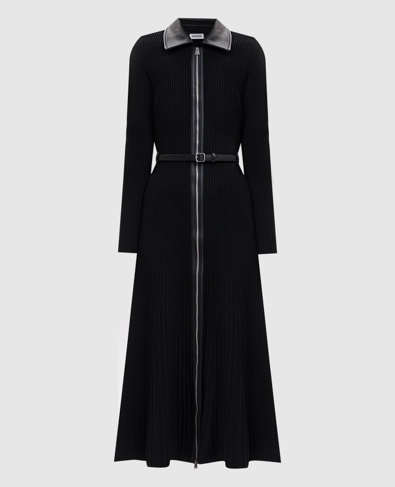 Ismelle black ribbed midi dress