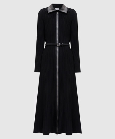 Ismelle black ribbed midi dress