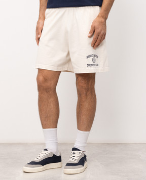 Sporty & Rich Ivory shorts with logo print SH03976218WH37