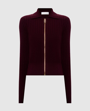 Victoria Beckham Burgundy wool and cashmere cardigan 1326KJU007313A
