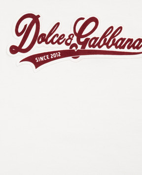 Dolce&Gabbana Children's white T-shirt with logo patch L4JTHVG7Q2W26