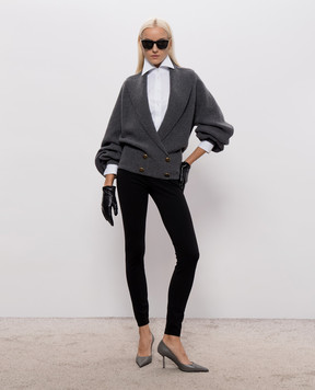 Dolce&Gabbana Gray wool cardigan sweater FXVFITJDVMT