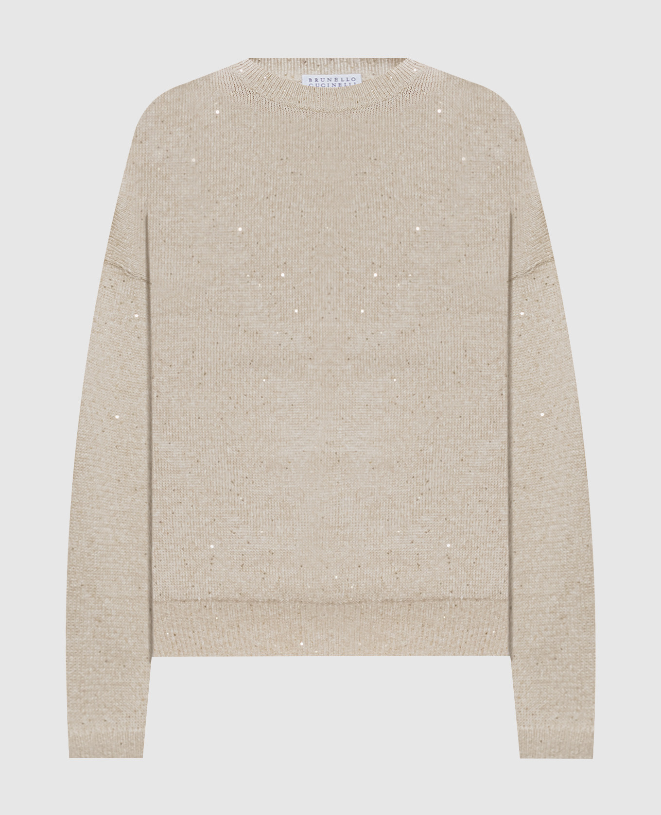 Beige linen jumper with sequins