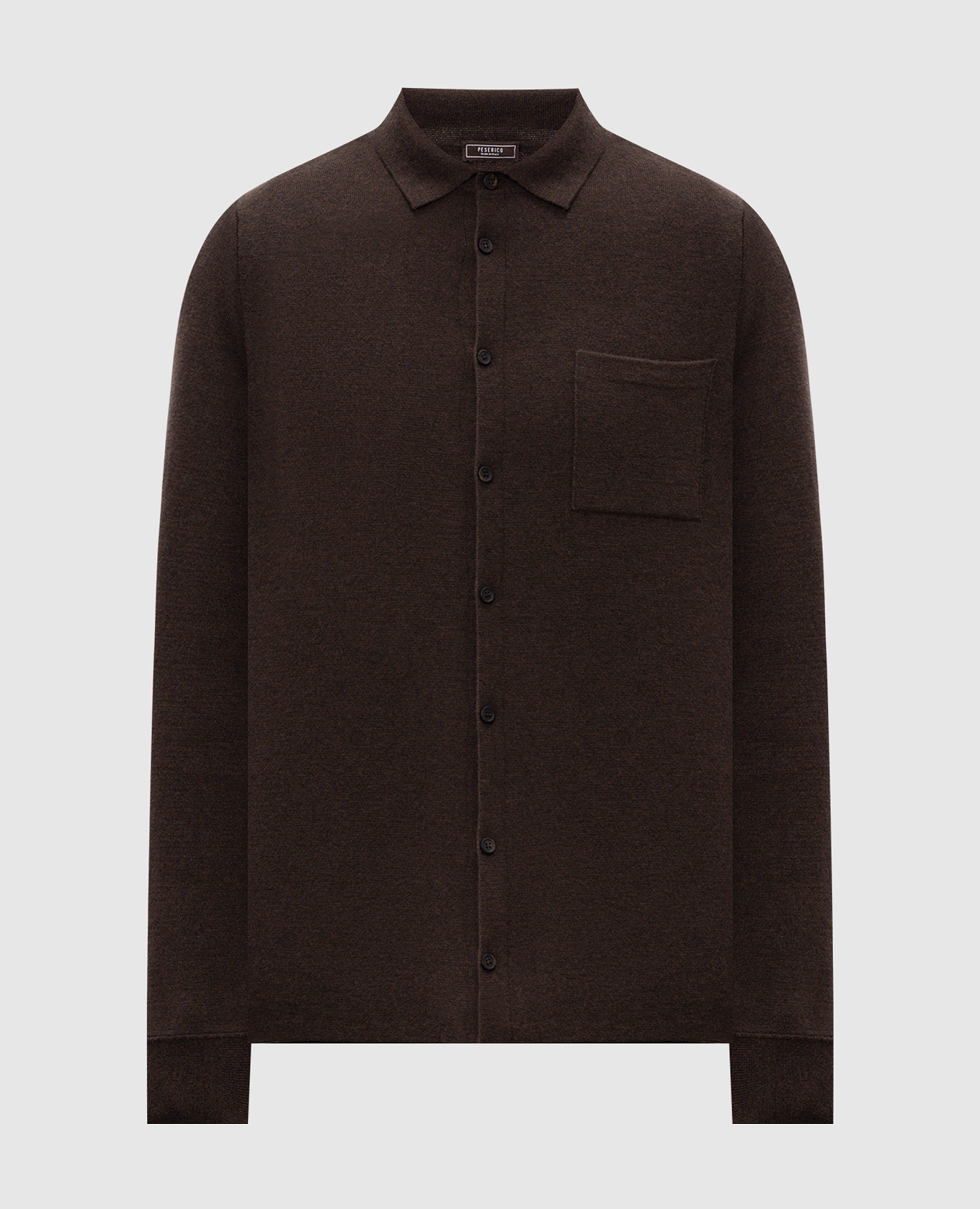 Brown wool and cashmere shirt