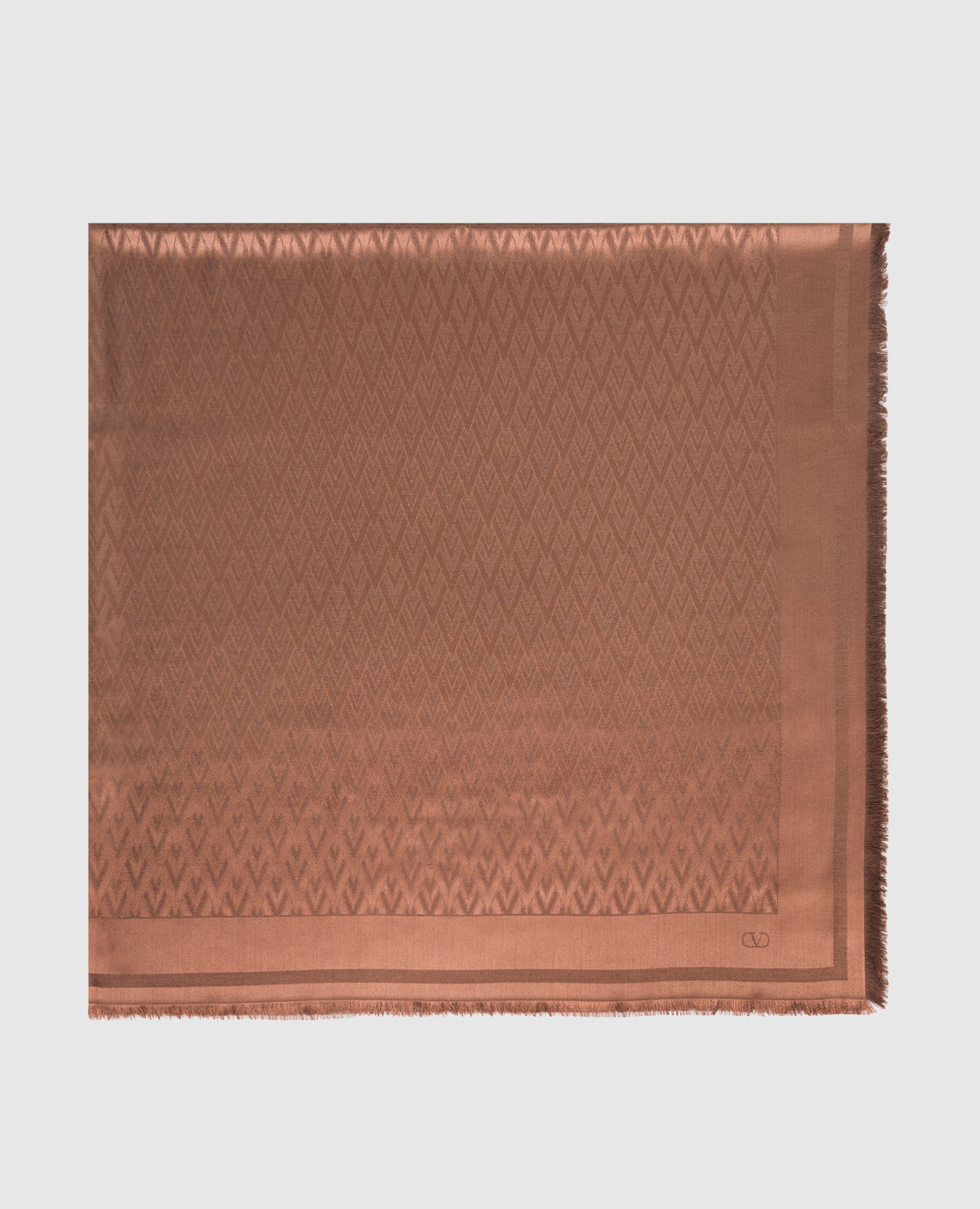 

Brown silk and wool scarf Valentino