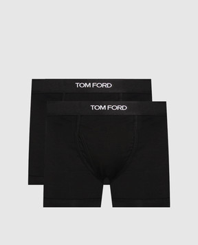 Tom Ford Set of black boxer briefs with contrasting logo pattern T4XC31040