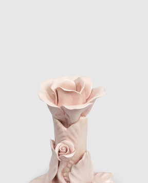 Bitossi Home Pink ceramic candlestick with flowers EMP00416