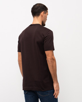 Dolce&Gabbana Brown T-shirt with embroidered logo G8RA2ZG7PZE