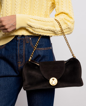Versace Vivian brown suede clutch 10248601A18528