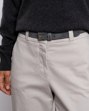 Peserico Gray suede belt with lurex A32610C0CC896