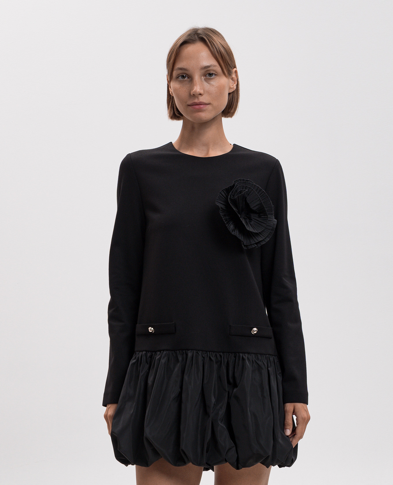 Black dress with ruffles Twinset 3