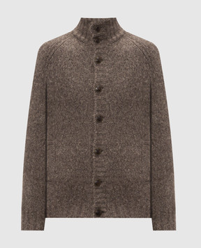 Brunello Cucinelli Brown cashmere and silk cardigan MET302106