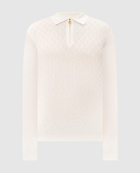 Stefano Ricci Ivory wool, silk and cashmere polo KE08024P30E26475