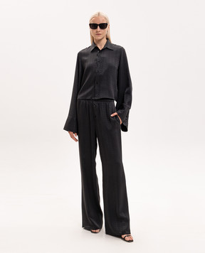 Maison Margiela MM6 Black pants with logo pattern S52KA0529M36007