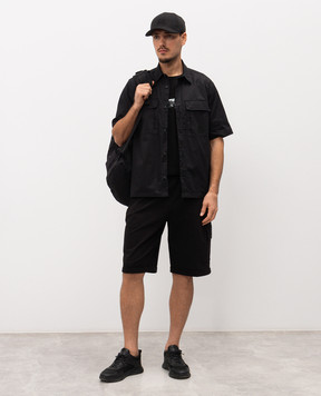 C.P. Company Metropolis Black shorts with patch LSB012A006452W
