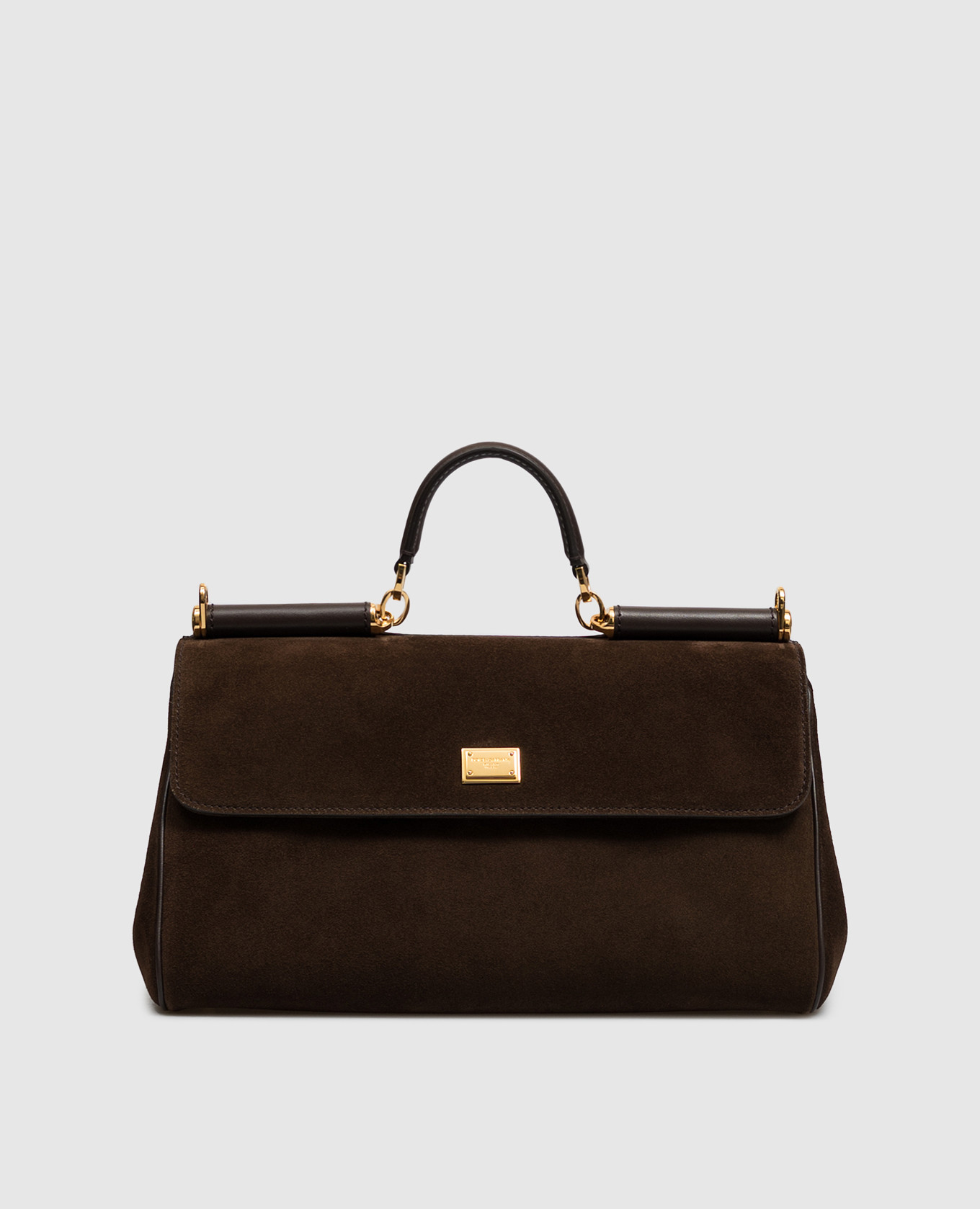 My Sicily brown suede bag with logo