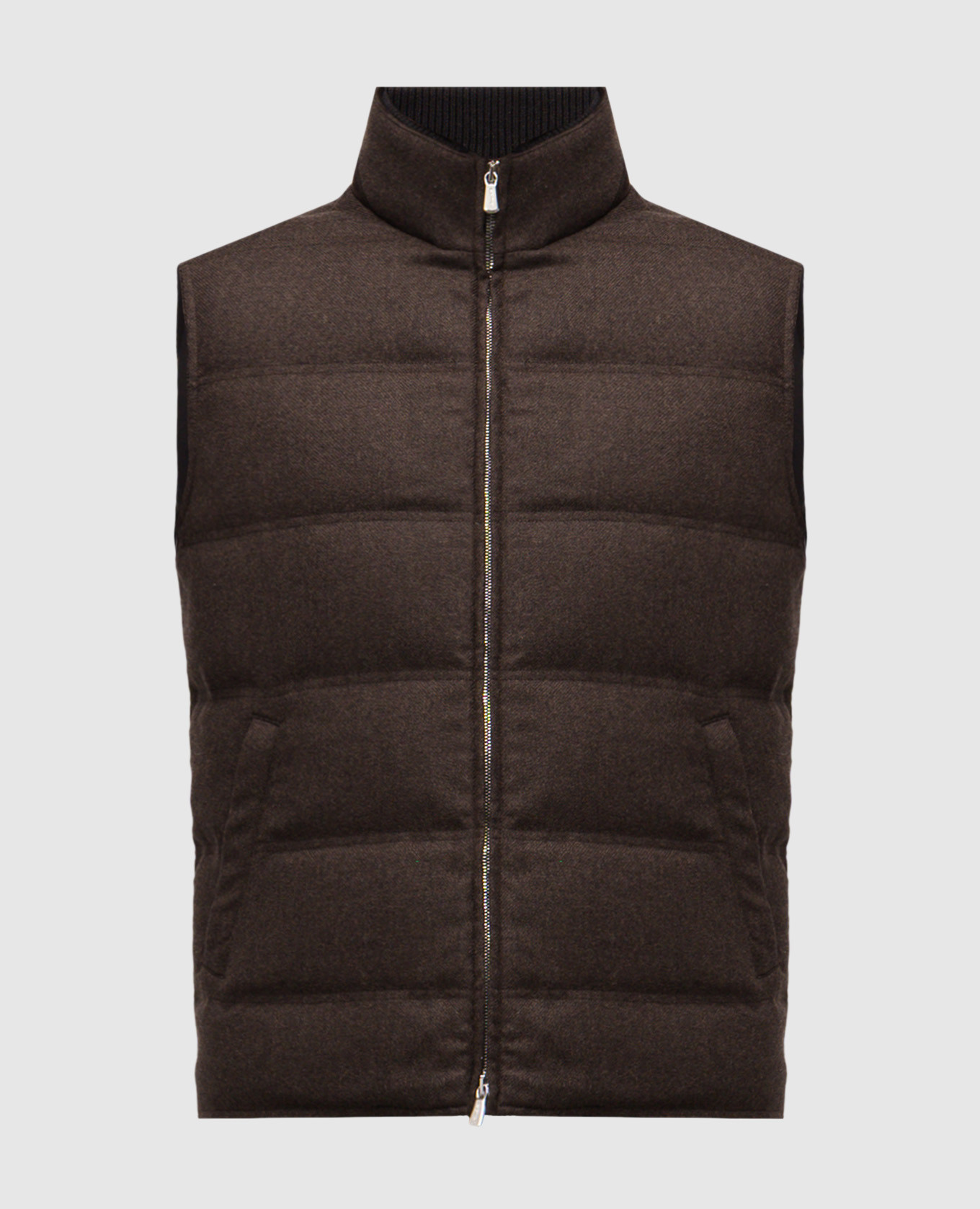 

Brown wool and cashmere down vest Enrico Mandelli