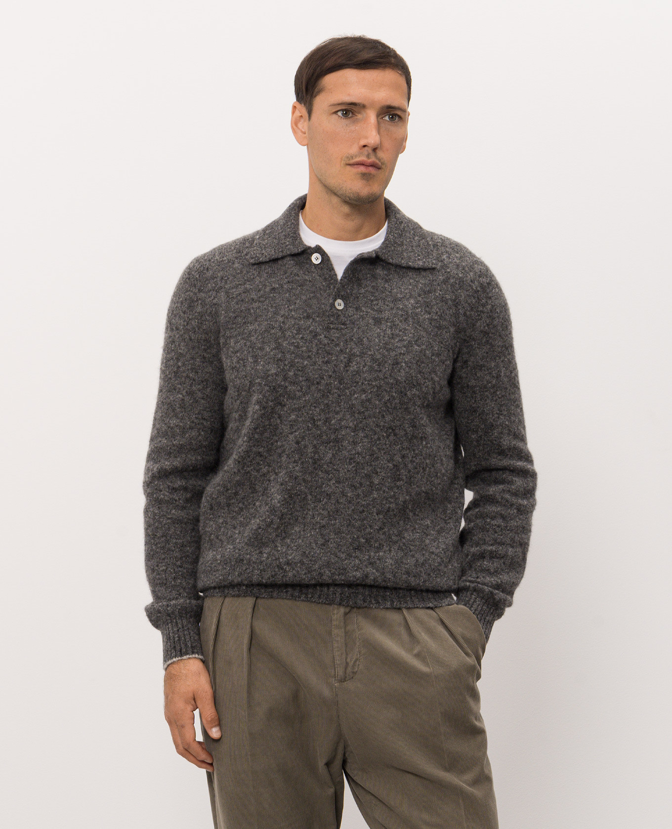 Gray alpaca and cashmere sweater Brunello Cucinelli 3