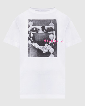 Givenchy White T-shirt with print BW70FMP7A3