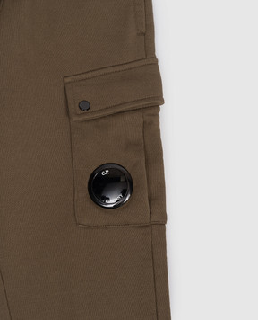 C.P. Company Kids' Khaki Cargo Joggers with Logo Patch CMP00ZLCA6948