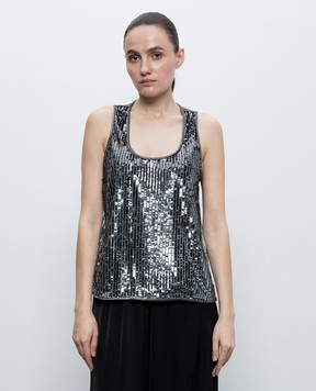 Peserico Gray sequin top E081525024B