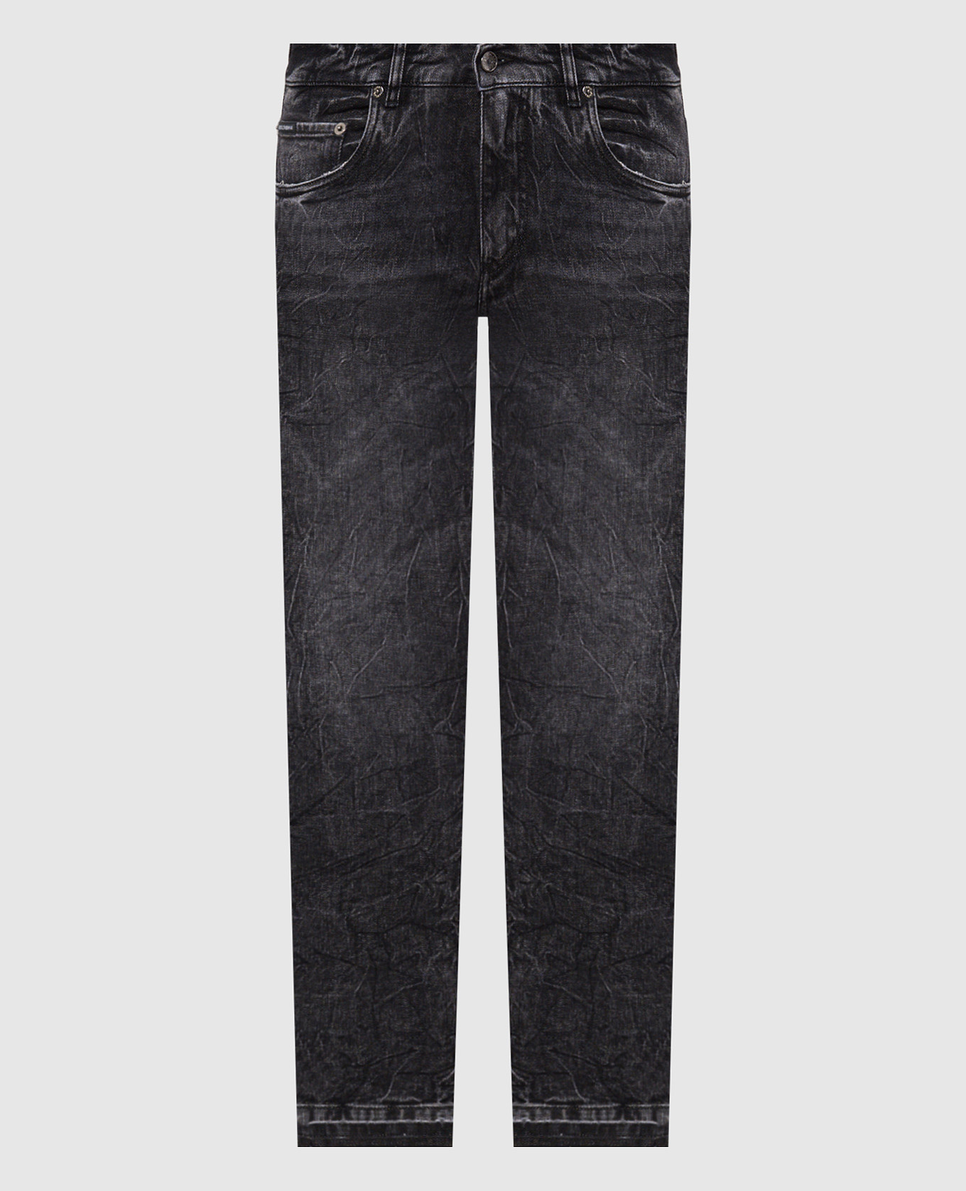 Grey slim jeans with logo patch Dolce&Gabbana