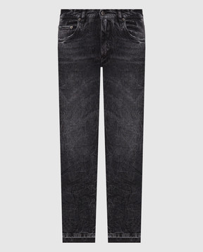 Dolce&Gabbana Grey slim jeans with logo patch GY07CDG8PI6