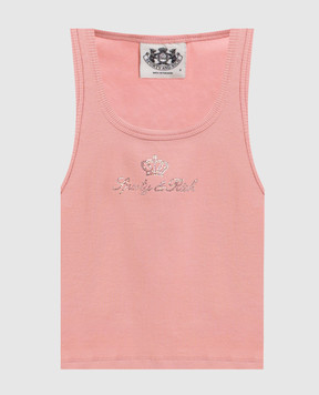 Sporty & Rich Juicy Crown pink ribbed top TO116716689PI07