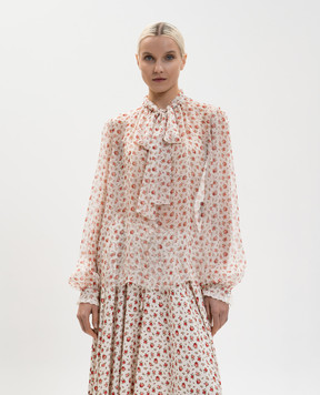 Dolce&Gabbana Ivory printed silk blouse F7BK7TIS10I