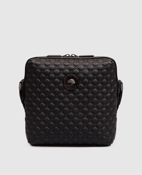Stefano Ricci Black leather cross-body bag with emblem ND155TUMR1MR