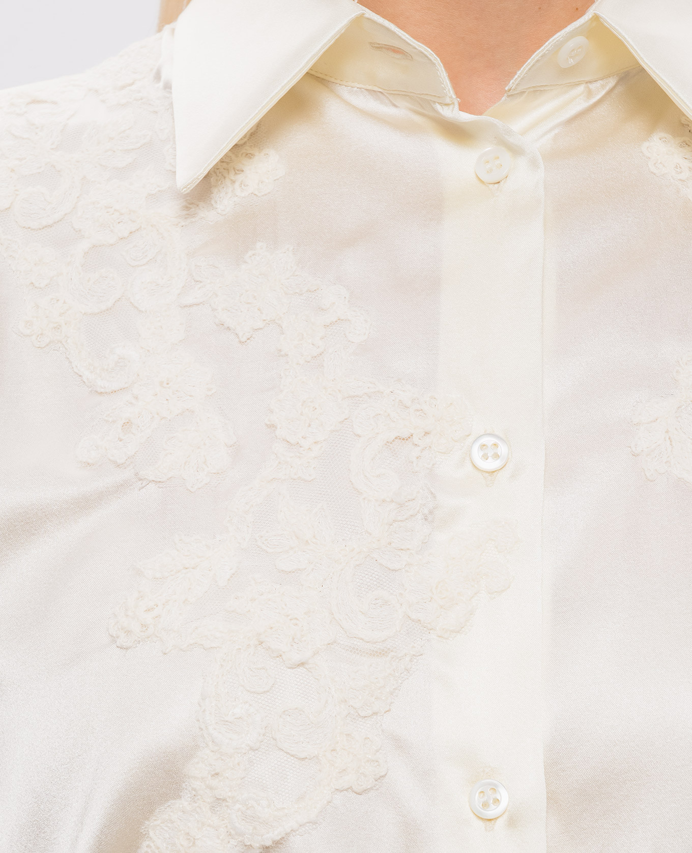 Ivory silk blouse with lace Ermanno Scervino Life 5